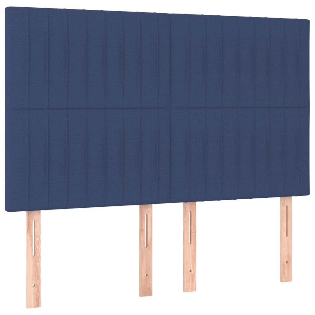 Hoofdbord LED 144x5x118/128 cm stof blauw is nu te koop bij PeponiXL, paradijselijk wonen!