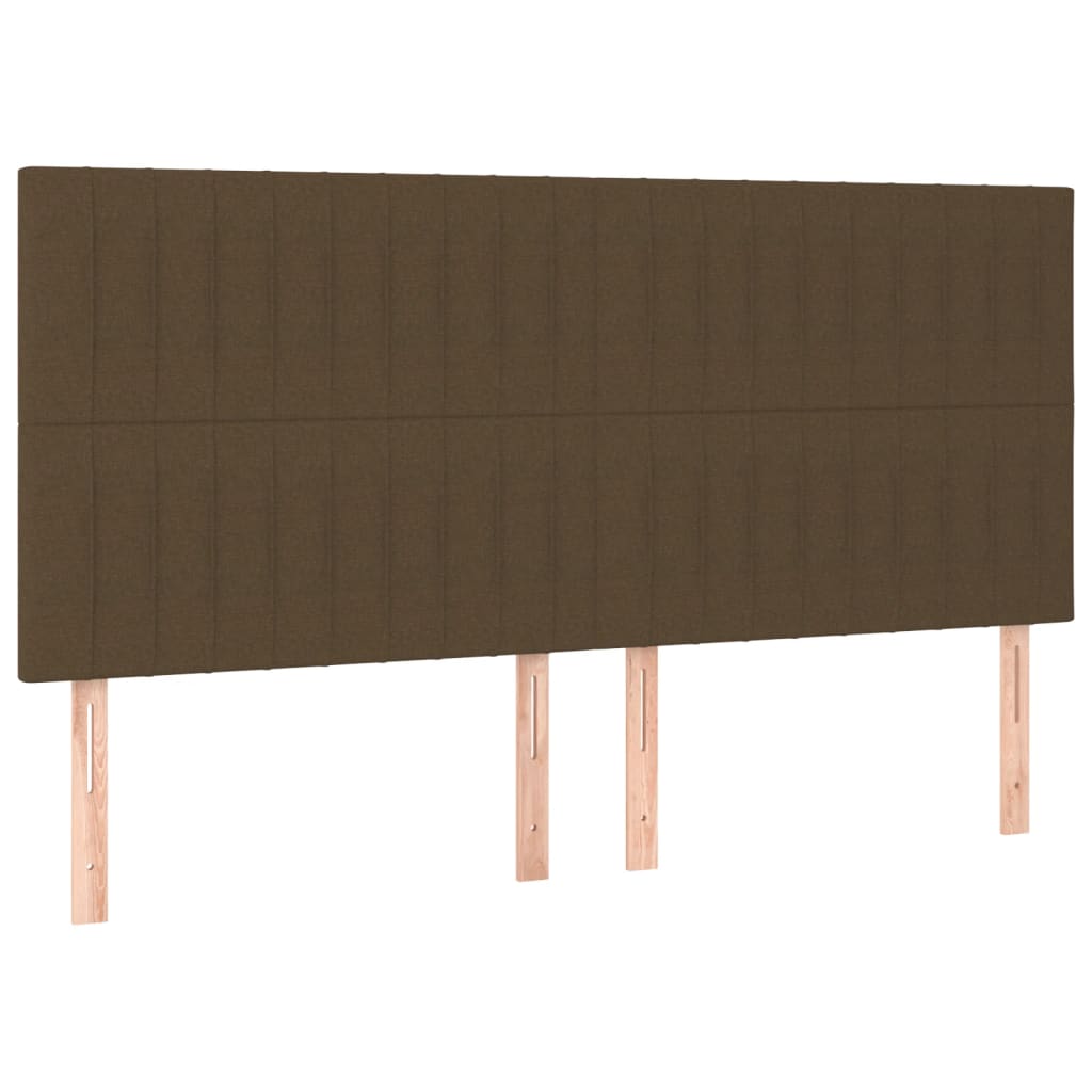 Hoofdbord LED 200x5x118/128 cm stof donkerbruin is nu te koop bij PeponiXL, paradijselijk wonen!