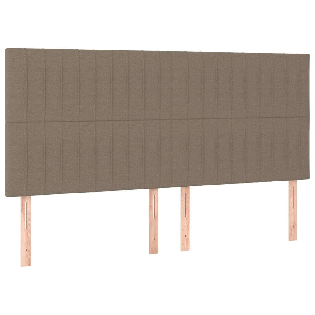 Hoofdbord LED 200x5x118/128 cm stof taupe is nu te koop bij PeponiXL, paradijselijk wonen!