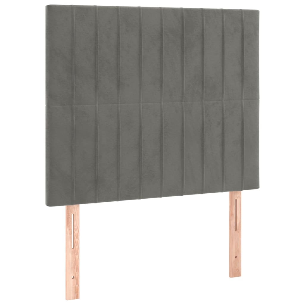 Hoofdbord LED 80x5x118/128 cm fluweel lichtgrijs is nu te koop bij PeponiXL, paradijselijk wonen!