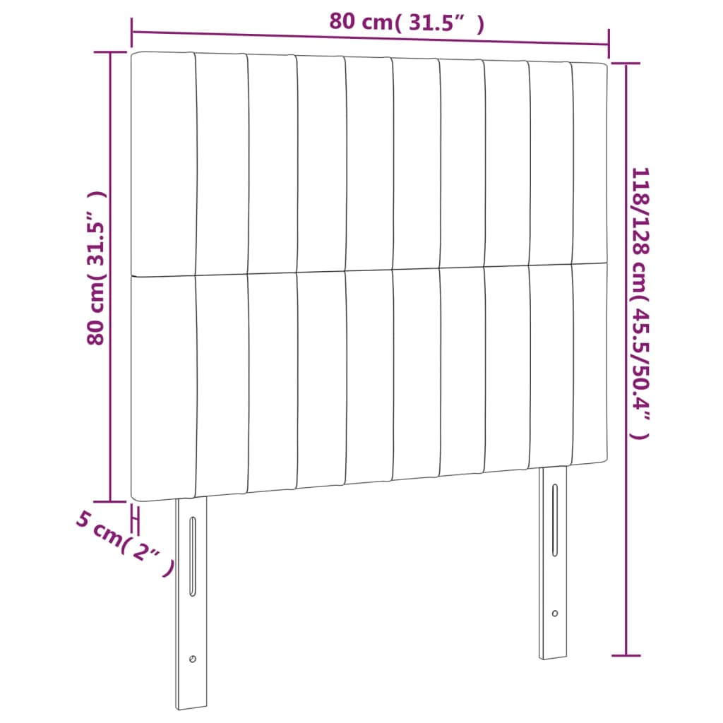 Hoofdbord LED 80x5x118/128 cm fluweel donkergrijs is nu te koop bij PeponiXL, paradijselijk wonen!