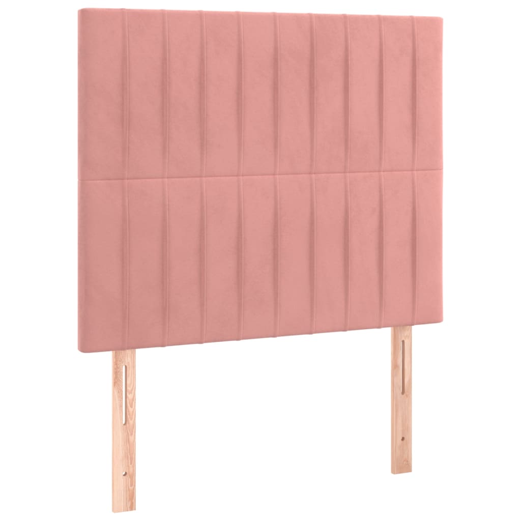 Hoofdbord LED 90x5x118/128 cm fluweel roze is nu te koop bij PeponiXL, paradijselijk wonen!