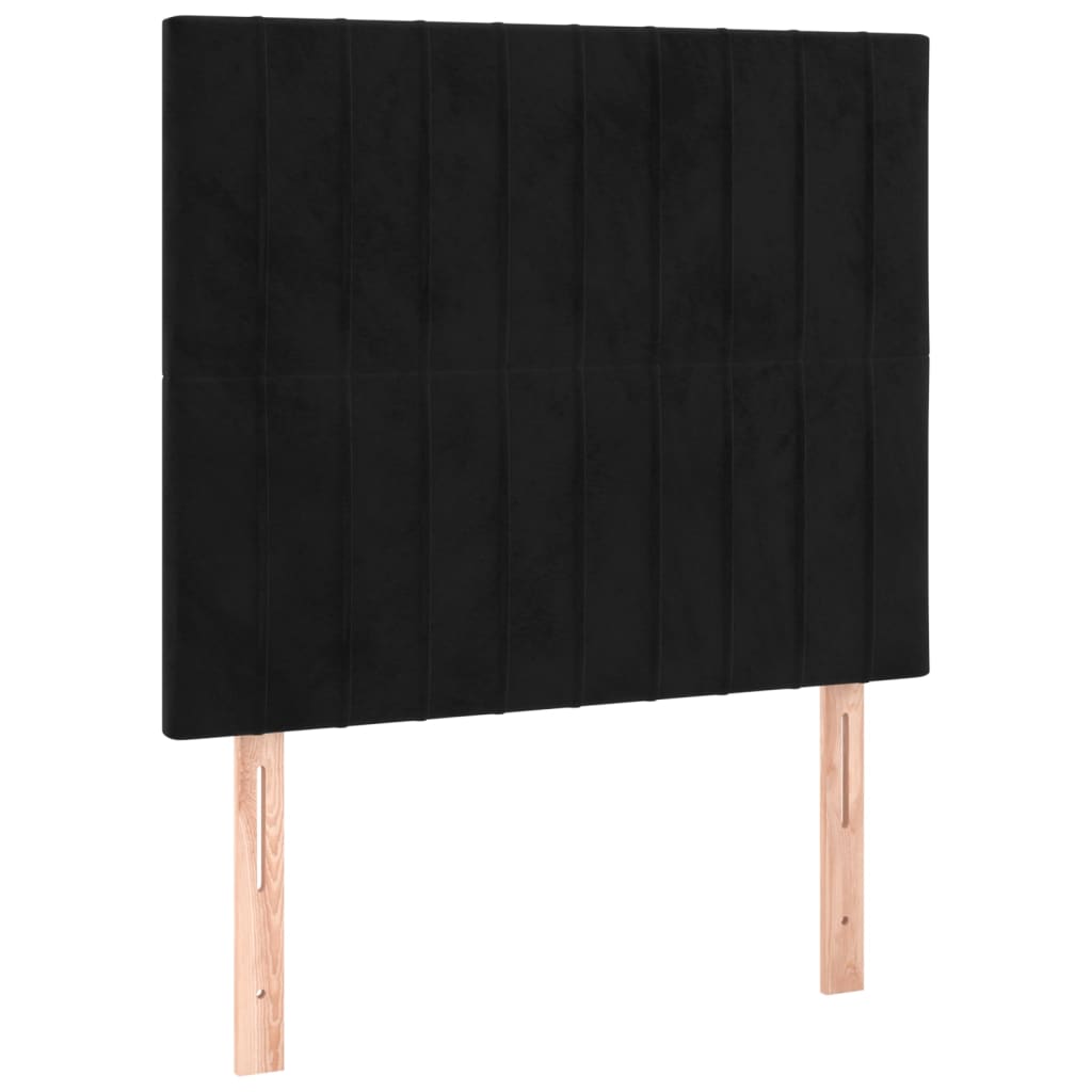 Hoofdbord LED 100x5x118/128 cm fluweel zwart is nu te koop bij PeponiXL, paradijselijk wonen!