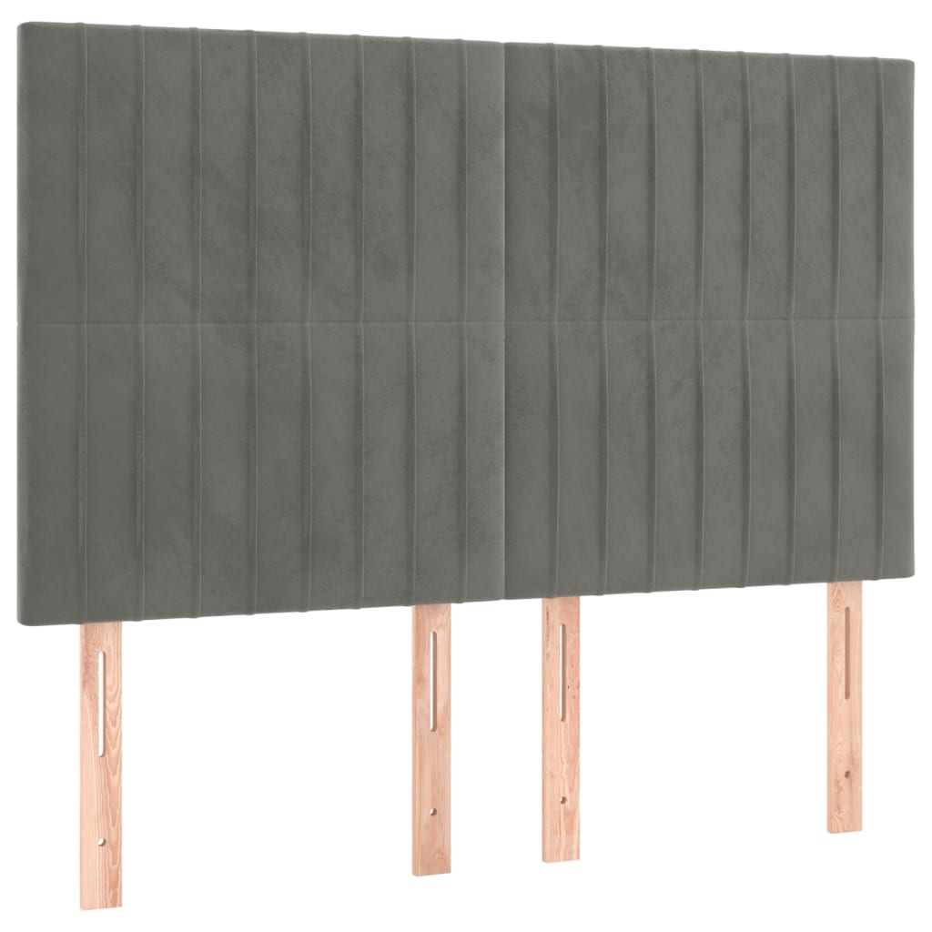 Hoofdbord LED 144x5x118/128 cm fluweel lichtgrijs is nu te koop bij PeponiXL, paradijselijk wonen!
