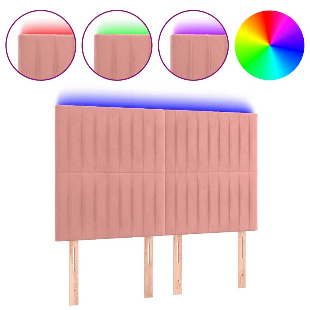 Hoofdbord LED 144x5x118/128 cm fluweel zwart is nu te koop bij PeponiXL, paradijselijk wonen!