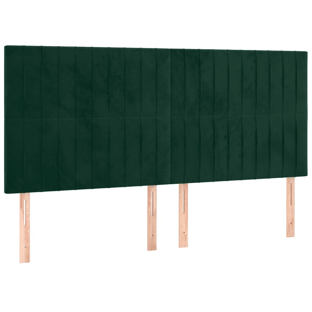 Hoofdbord LED 160x5x118/128 cm fluweel donkergroen is nu te koop bij PeponiXL, paradijselijk wonen!