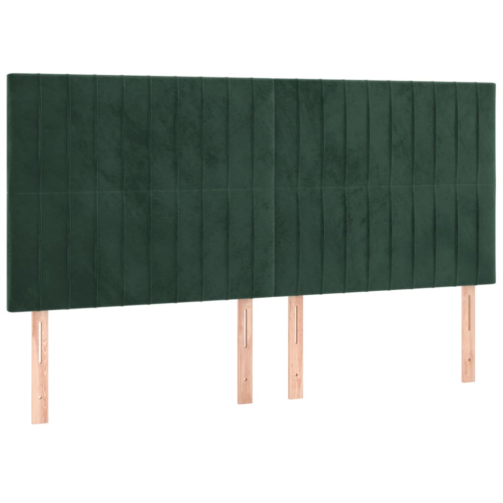Hoofdbord LED 160x5x118/128 cm fluweel donkergroen is nu te koop bij PeponiXL, paradijselijk wonen!