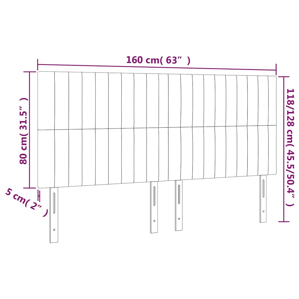 Hoofdbord LED 160x5x118/128 cm fluweel donkergroen is nu te koop bij PeponiXL, paradijselijk wonen!