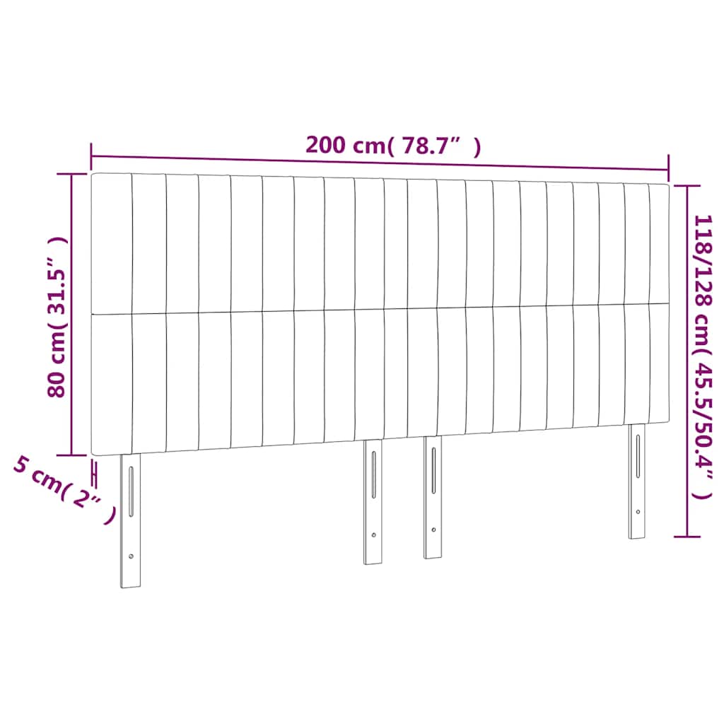 Hoofdbord LED 200x5x118/128 cm fluweel donkergroen is nu te koop bij PeponiXL, paradijselijk wonen!