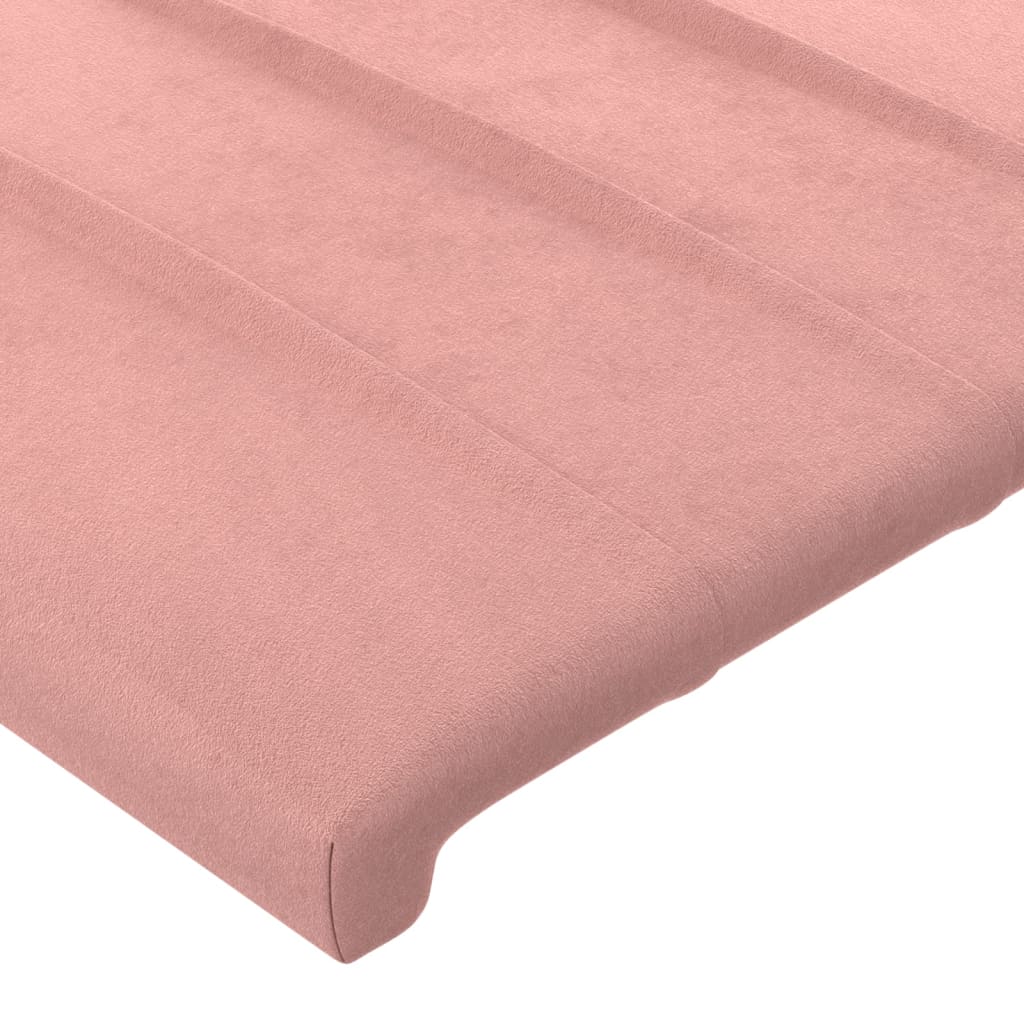 Hoofdbord LED 200x5x118/128 cm fluweel roze is nu te koop bij PeponiXL, paradijselijk wonen!