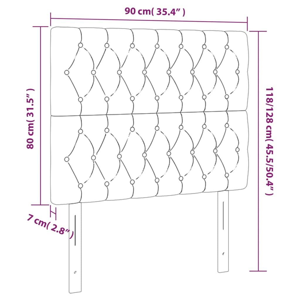 Hoofdbord LED 90x7x118/128 cm stof zwart is nu te koop bij PeponiXL, paradijselijk wonen!