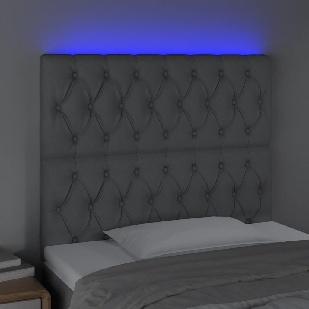 Hoofdbord LED 100x7x118/128 cm stof lichtgrijs is nu te koop bij PeponiXL, paradijselijk wonen!