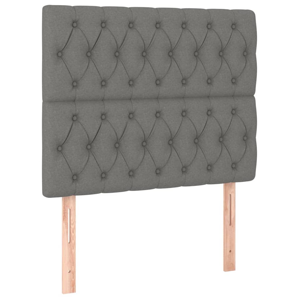 Hoofdbord LED 100x7x118/128 cm stof donkergrijs is nu te koop bij PeponiXL, paradijselijk wonen!