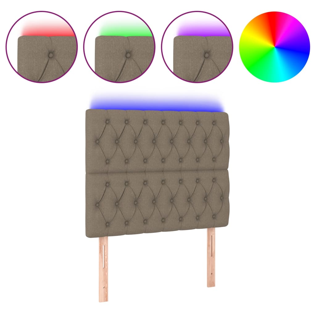 Hoofdbord LED 100x7x118/128 cm stof taupe is nu te koop bij PeponiXL, paradijselijk wonen!