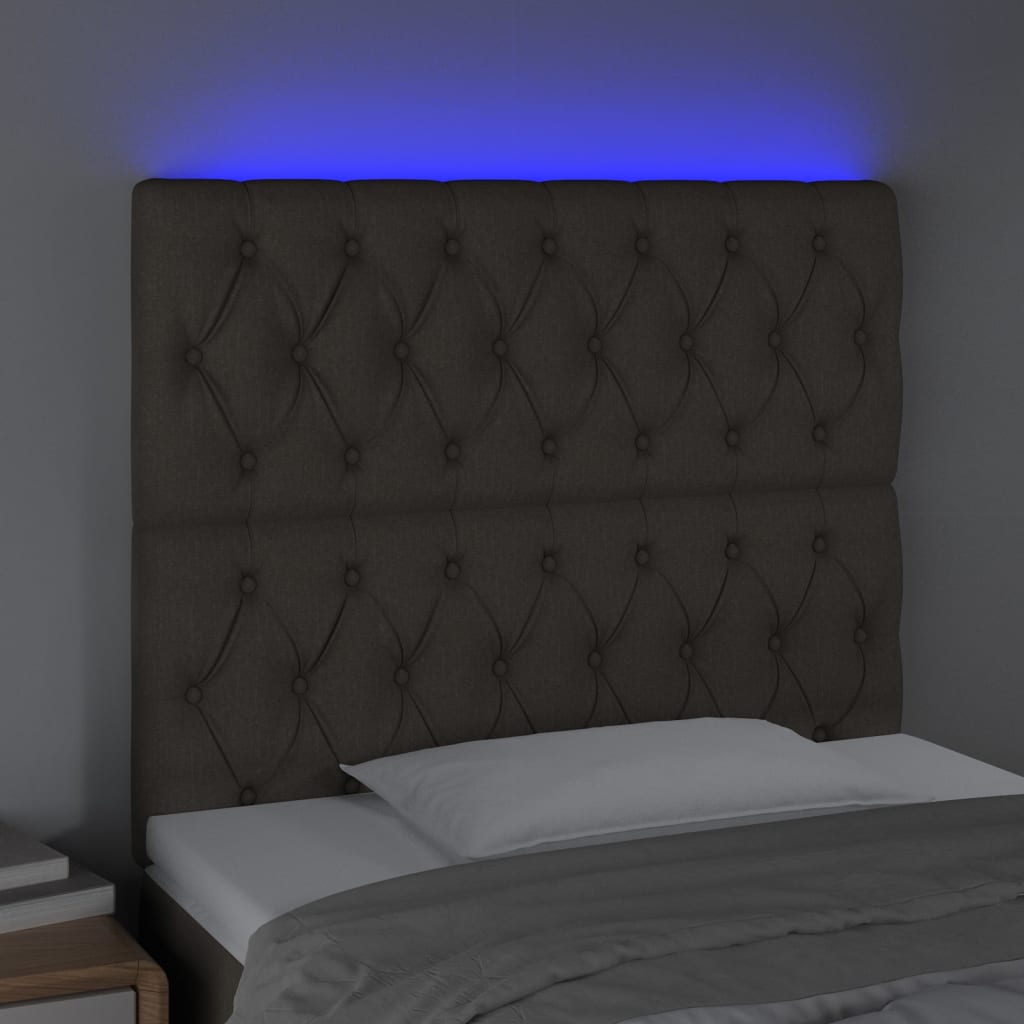 Hoofdbord LED 100x7x118/128 cm stof taupe is nu te koop bij PeponiXL, paradijselijk wonen!