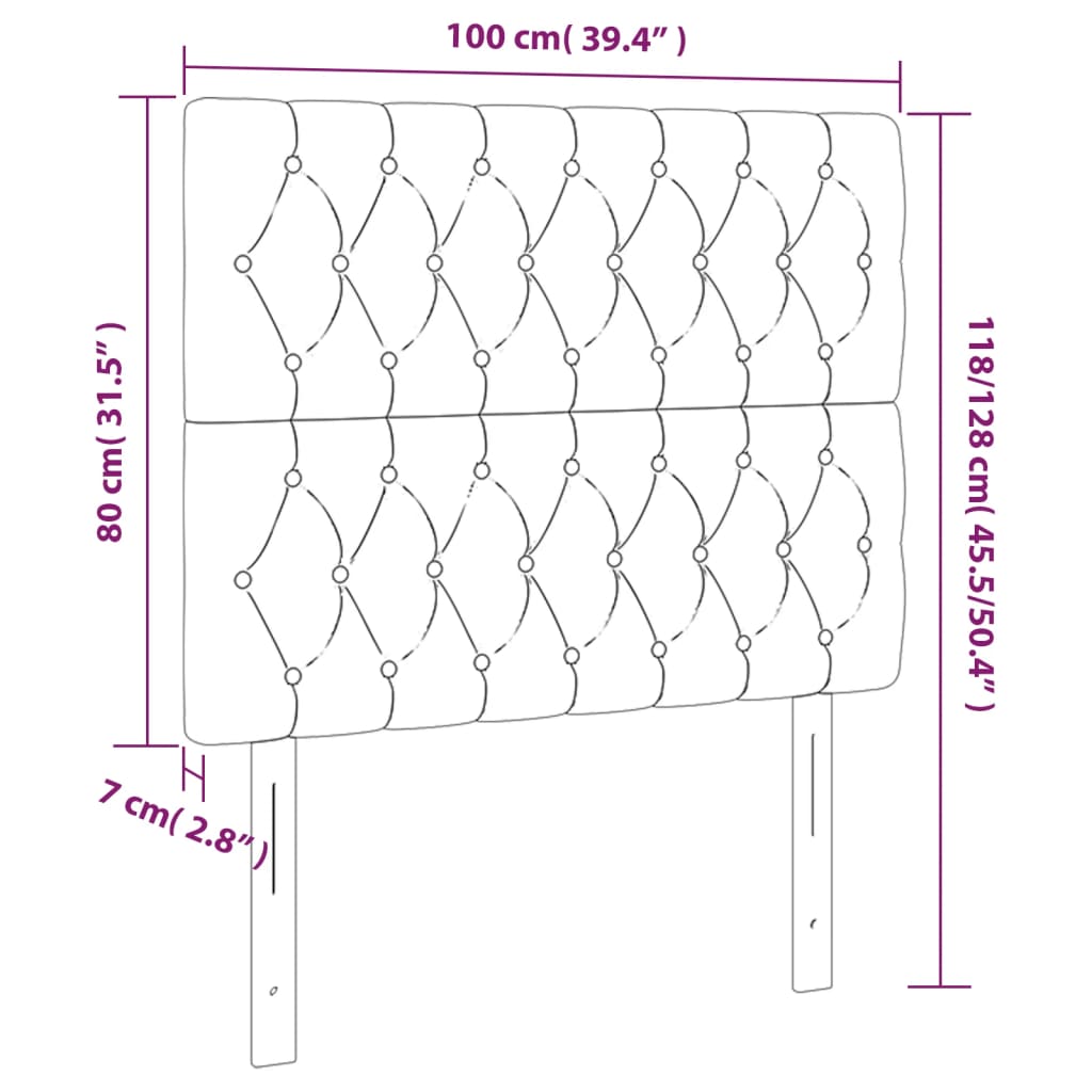Hoofdbord LED 100x7x118/128 cm stof taupe is nu te koop bij PeponiXL, paradijselijk wonen!