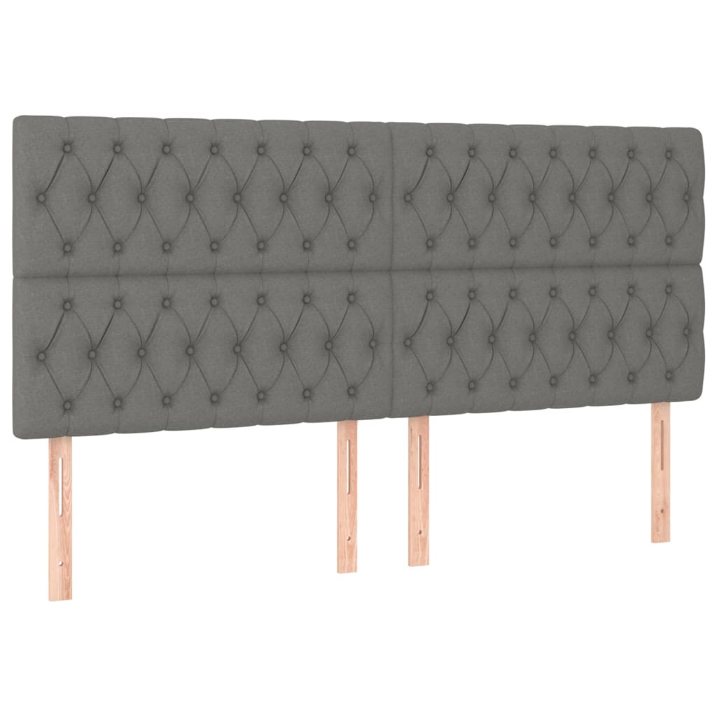 Hoofdbord LED 180x7x118/128 cm stof donkergrijs is nu te koop bij PeponiXL, paradijselijk wonen!