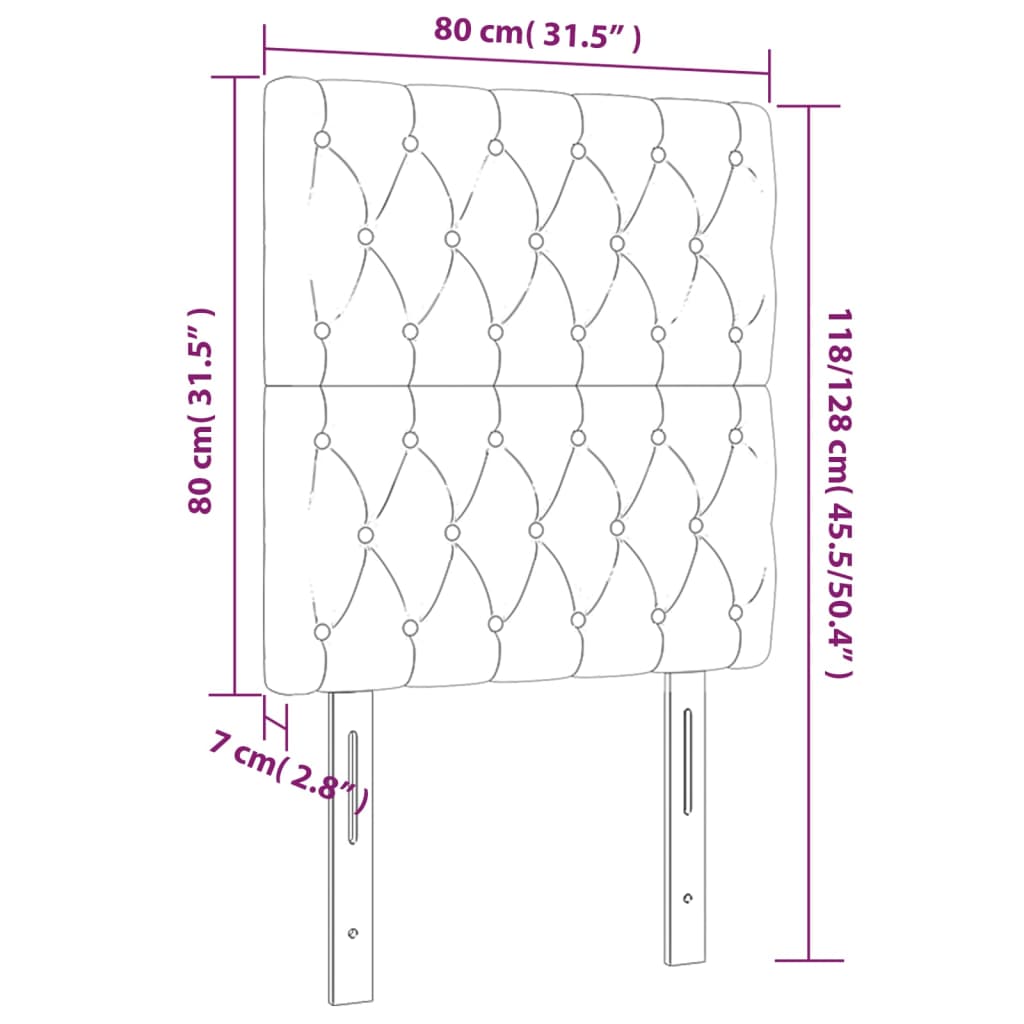 Hoofdbord LED 80x7x118/128 cm fluweel lichtgrijs is nu te koop bij PeponiXL, paradijselijk wonen!