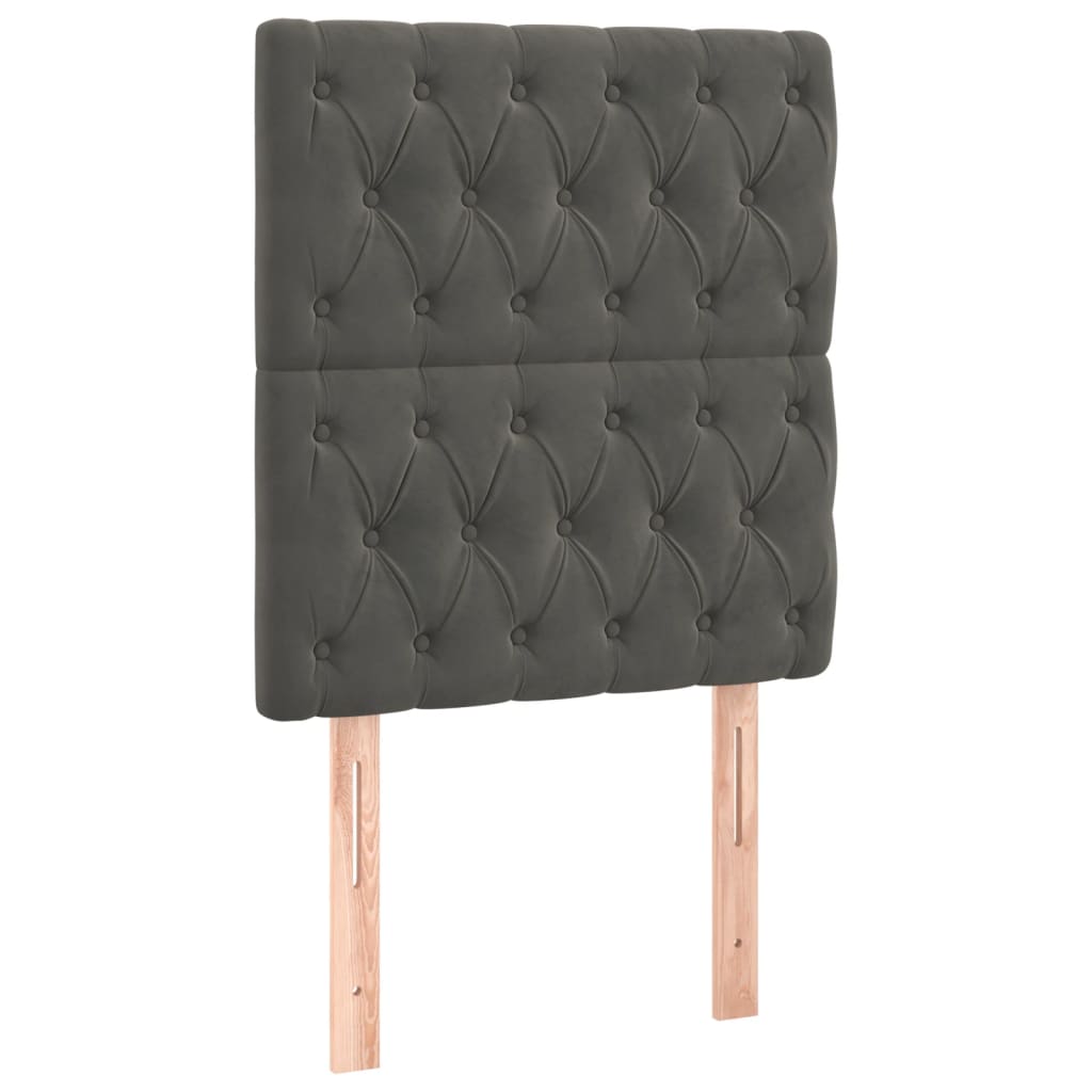 Hoofdbord LED 80x7x118/128 cm fluweel donkergrijs is nu te koop bij PeponiXL, paradijselijk wonen!