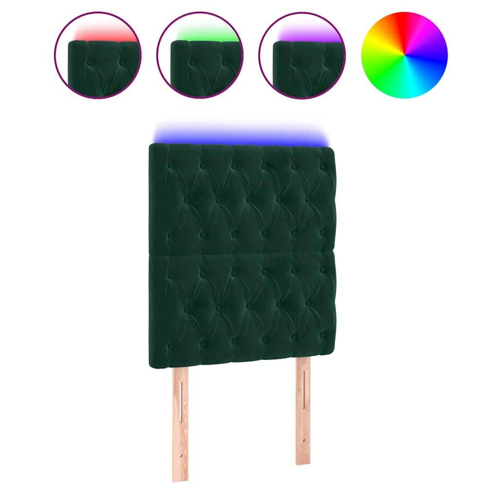 Hoofdbord LED 80x7x118/128 cm fluweel donkergroen is nu te koop bij PeponiXL, paradijselijk wonen!