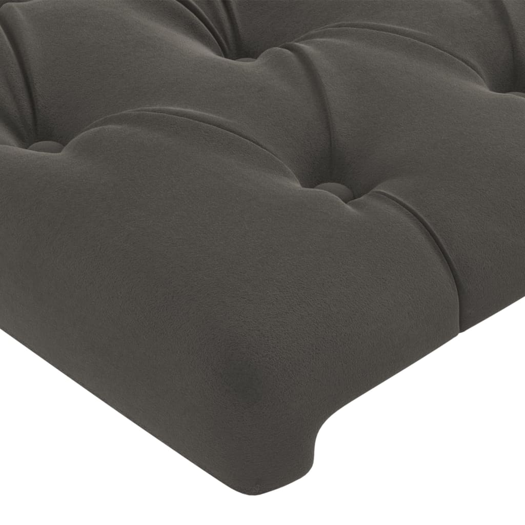 Hoofdbord LED 90x7x118/128 cm fluweel donkergrijs is nu te koop bij PeponiXL, paradijselijk wonen!