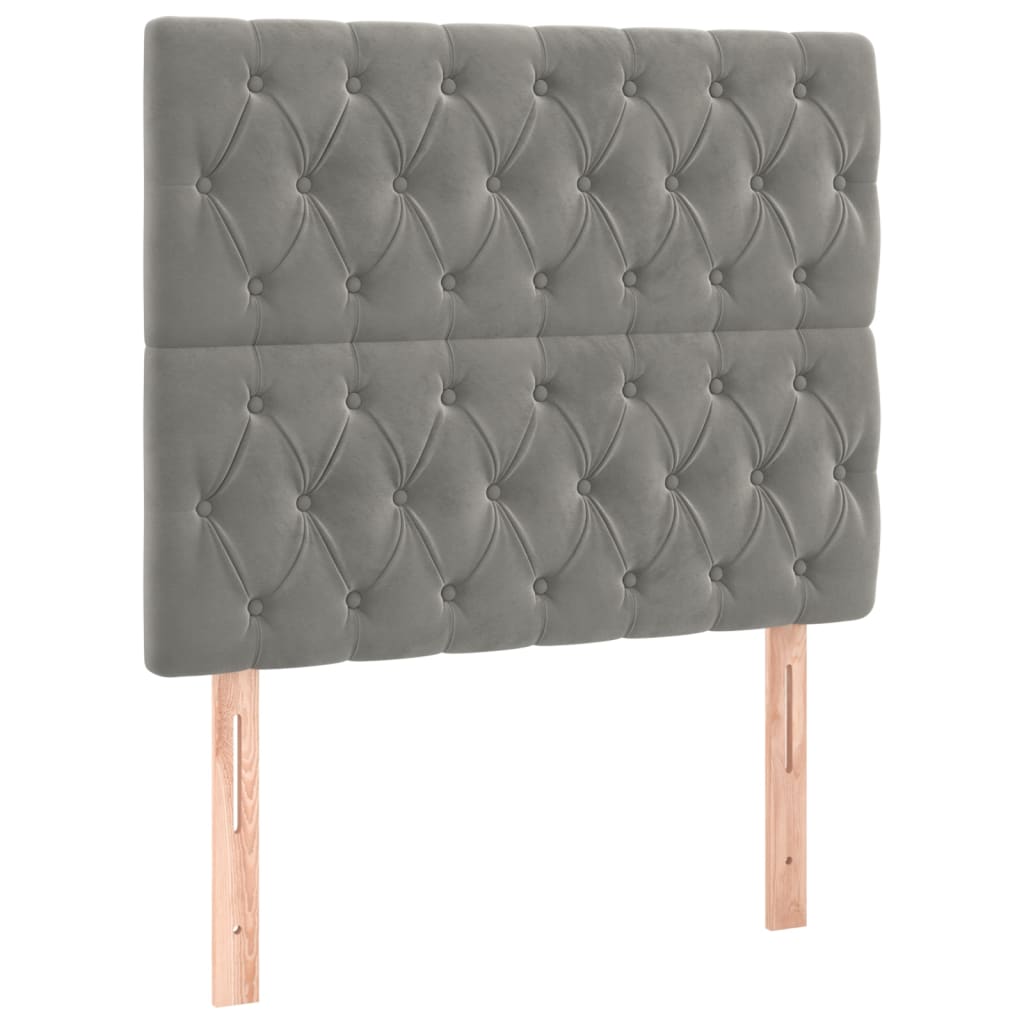 Hoofdbord LED 100x7x118/128 cm fluweel lichtgrijs is nu te koop bij PeponiXL, paradijselijk wonen!
