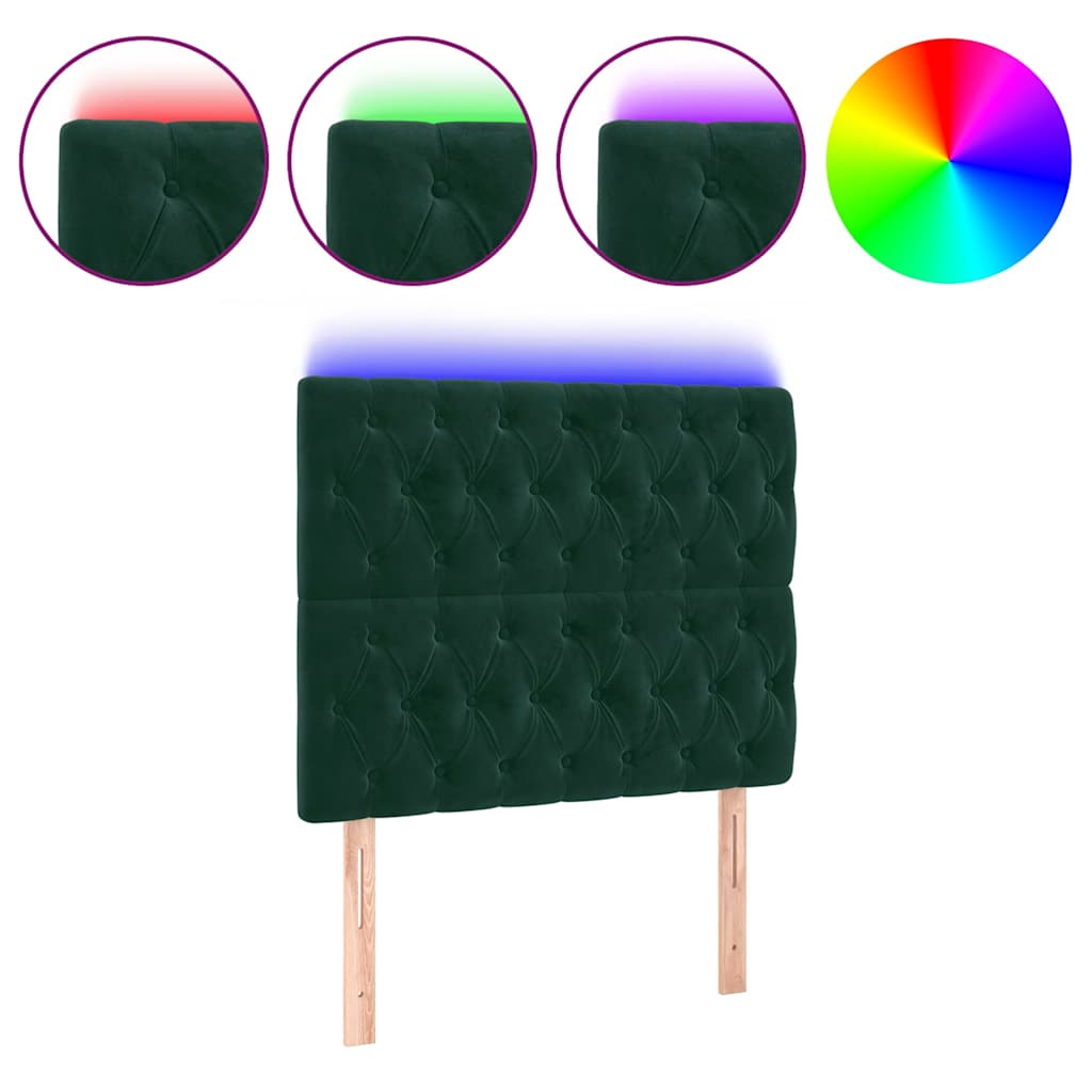 Hoofdbord LED 100x7x118/128 cm fluweel donkergroen is nu te koop bij PeponiXL, paradijselijk wonen!