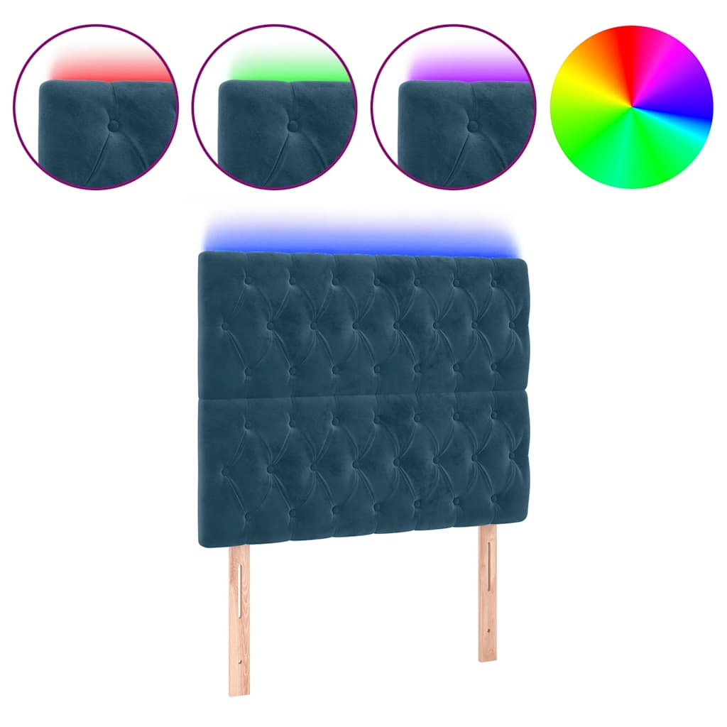 Hoofdbord LED 100x7x118/128 cm fluweel donkerblauw is nu te koop bij PeponiXL, paradijselijk wonen!