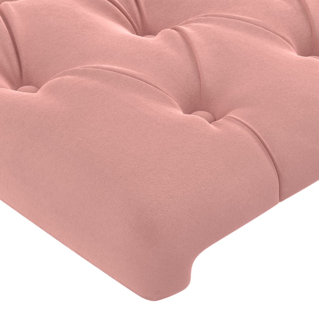 Hoofdbord LED 160x7x118/128 cm fluweel roze is nu te koop bij PeponiXL, paradijselijk wonen!