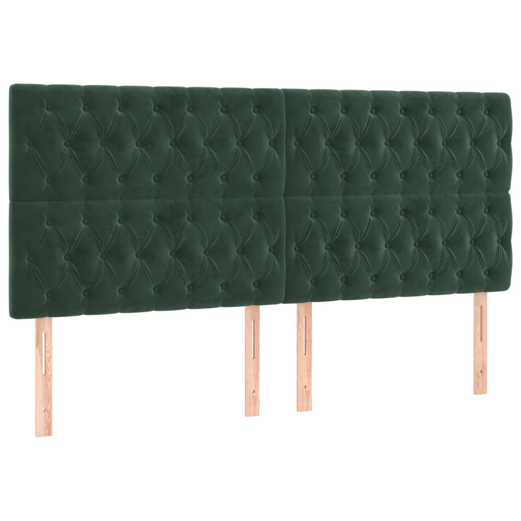 Hoofdbord LED 200x7x118/128 cm fluweel donkergroen is nu te koop bij PeponiXL, paradijselijk wonen!