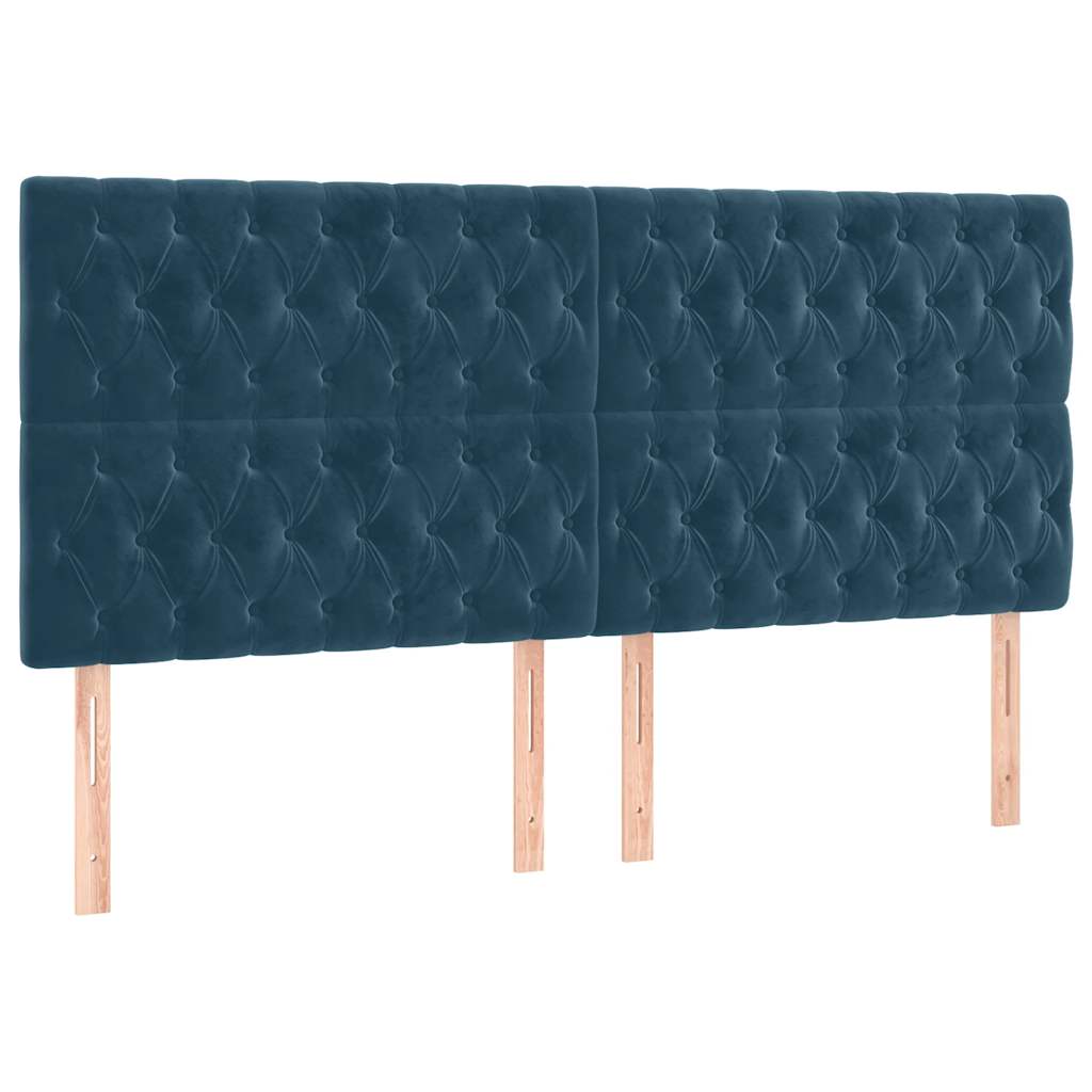 Hoofdbord LED 200x7x118/128 cm fluweel donkerblauw is nu te koop bij PeponiXL, paradijselijk wonen!