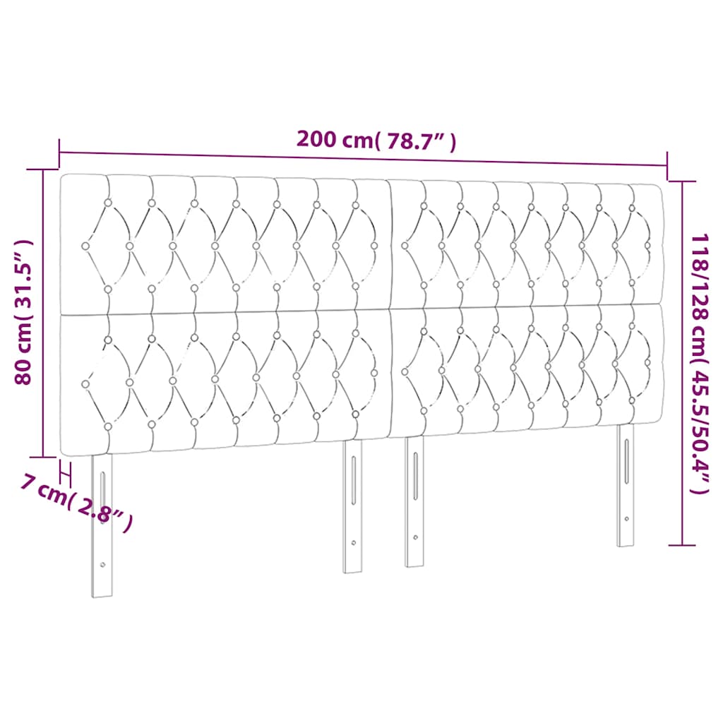 Hoofdbord LED 200x7x118/128 cm fluweel donkerblauw is nu te koop bij PeponiXL, paradijselijk wonen!