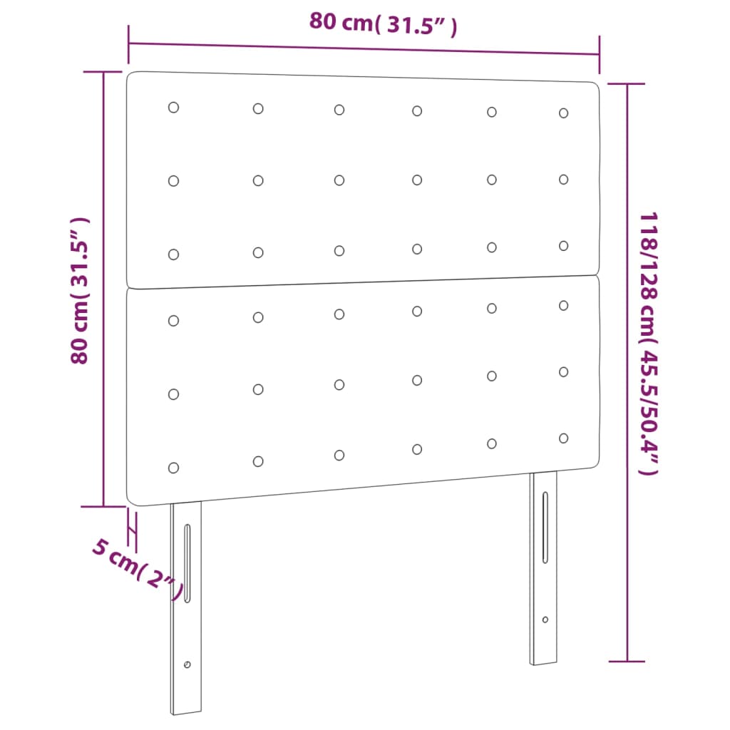 Hoofdbord LED 80x5x118/128 cm stof taupe is nu te koop bij PeponiXL, paradijselijk wonen!