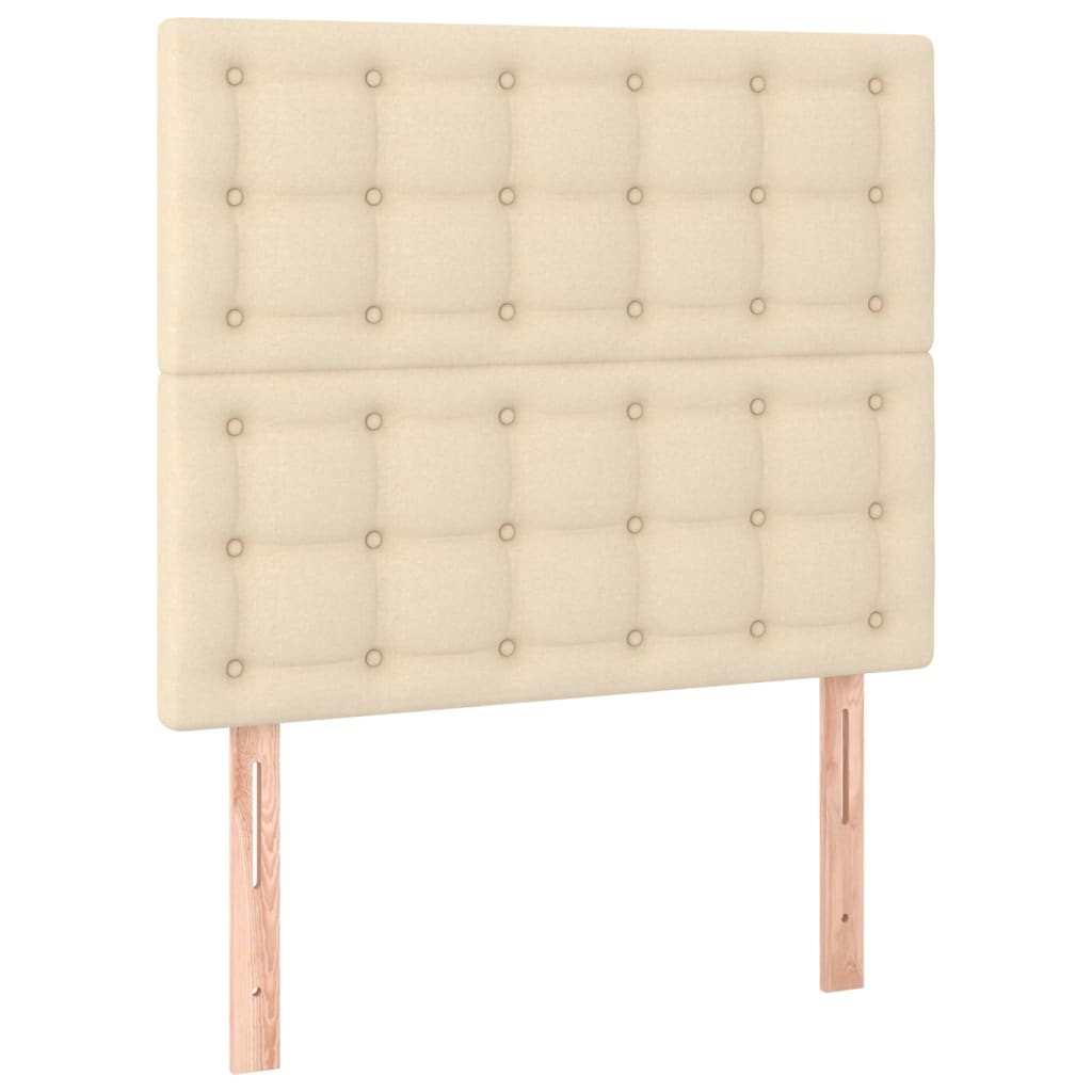 Hoofdbord LED 80x5x118/128 cm stof crèmekleurig is nu te koop bij PeponiXL, paradijselijk wonen!