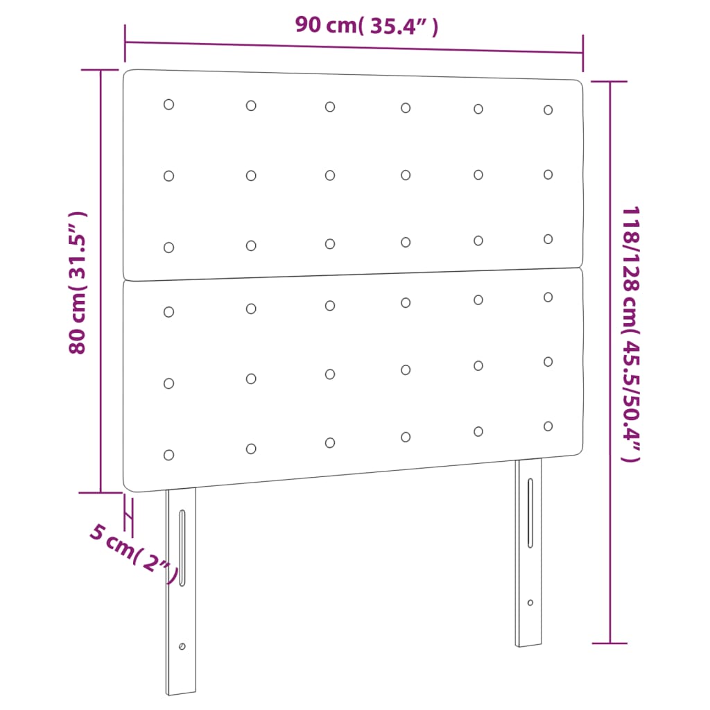 Hoofdbord LED 90x5x118/128 cm stof zwart is nu te koop bij PeponiXL, paradijselijk wonen!
