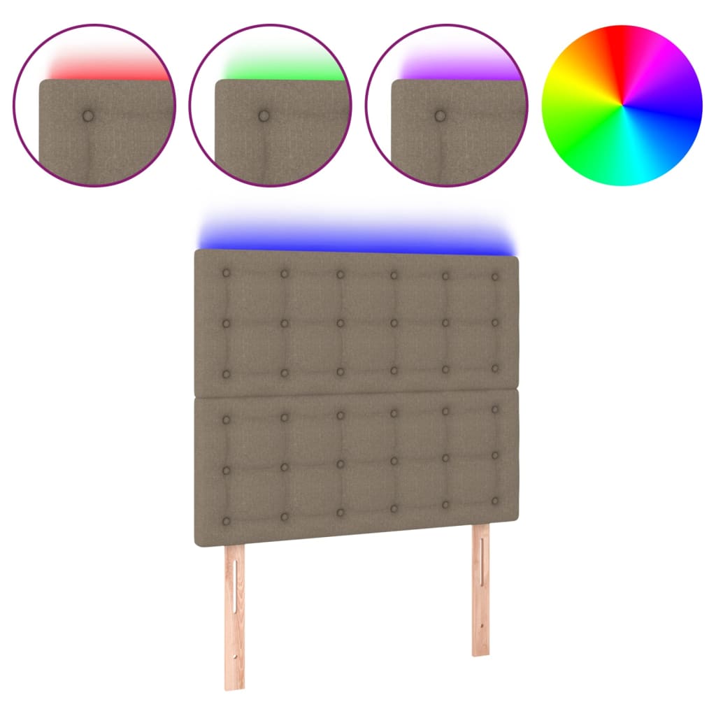 Hoofdbord LED 90x5x118/128 cm stof taupe is nu te koop bij PeponiXL, paradijselijk wonen!