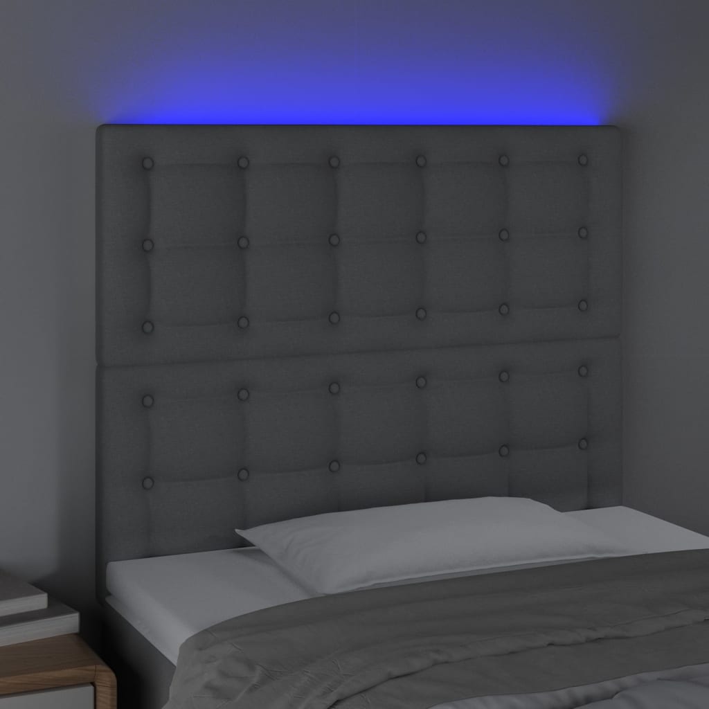 Hoofdbord LED 100x5x118/128 cm stof lichtgrijs is nu te koop bij PeponiXL, paradijselijk wonen!