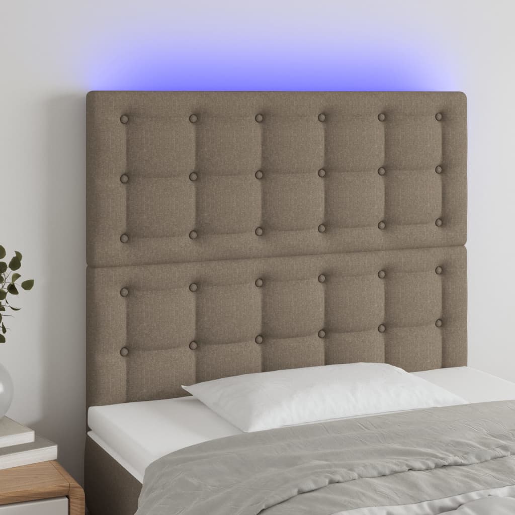 Hoofdbord LED 100x5x118/128 cm stof taupe is nu te koop bij PeponiXL, paradijselijk wonen!