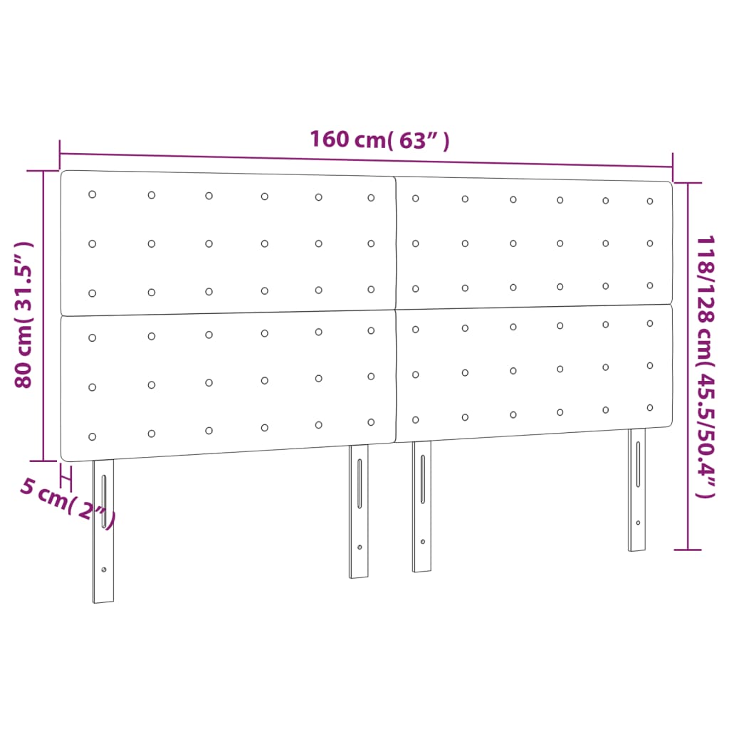Hoofdbord LED 160x5x118/128 cm stof donkergrijs is nu te koop bij PeponiXL, paradijselijk wonen!
