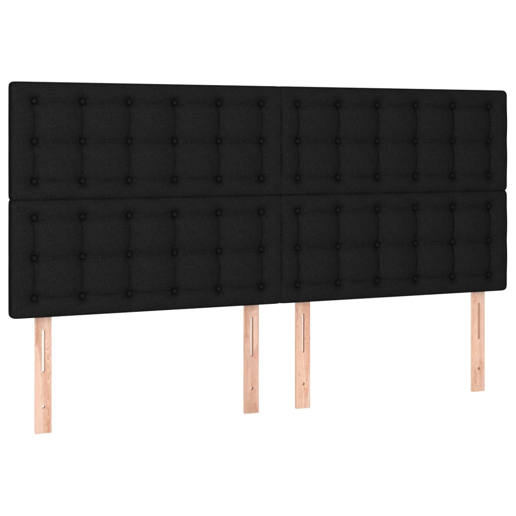 Hoofdbord LED 160x5x118/128 cm stof zwart is nu te koop bij PeponiXL, paradijselijk wonen!
