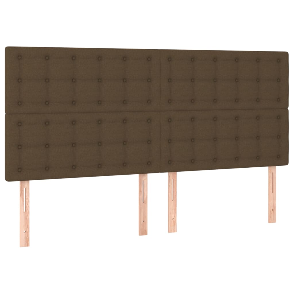 Hoofdbord LED 200x5x118/128 cm stof donkerbruin is nu te koop bij PeponiXL, paradijselijk wonen!
