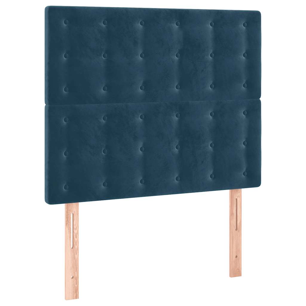 Hoofdbord LED 80x5x118/128 cm fluweel donkerblauw is nu te koop bij PeponiXL, paradijselijk wonen!