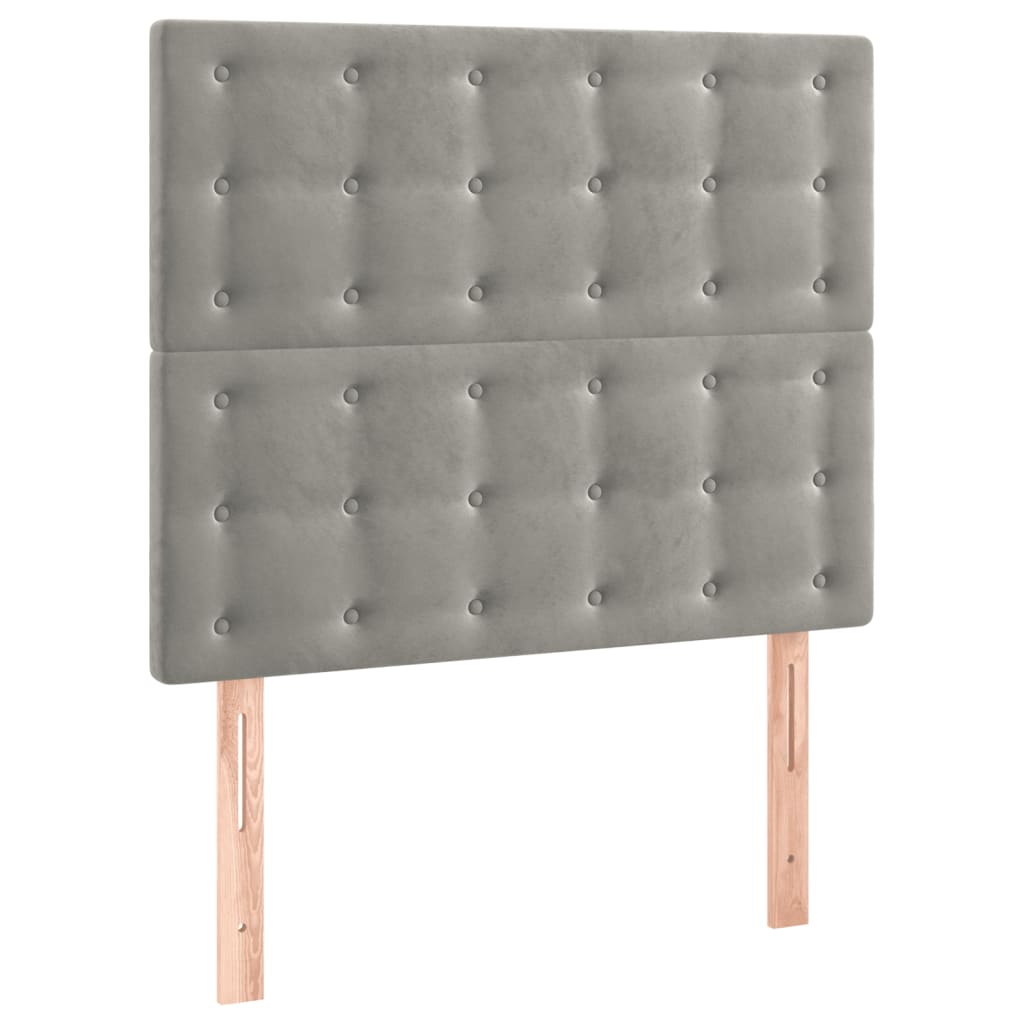 Hoofdbord LED 100x5x118/128 cm fluweel lichtgrijs is nu te koop bij PeponiXL, paradijselijk wonen!
