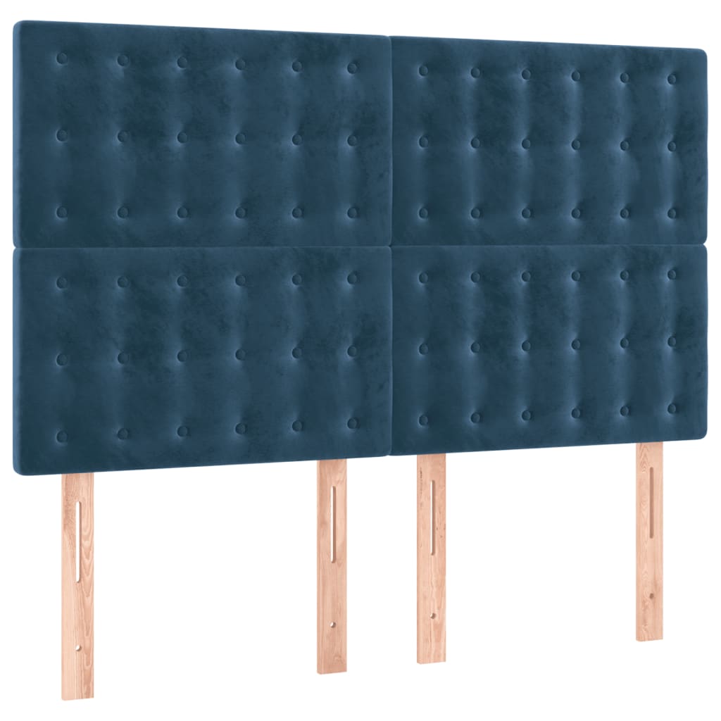 Hoofdbord LED 144x5x118/128 cm fluweel donkerblauw is nu te koop bij PeponiXL, paradijselijk wonen!