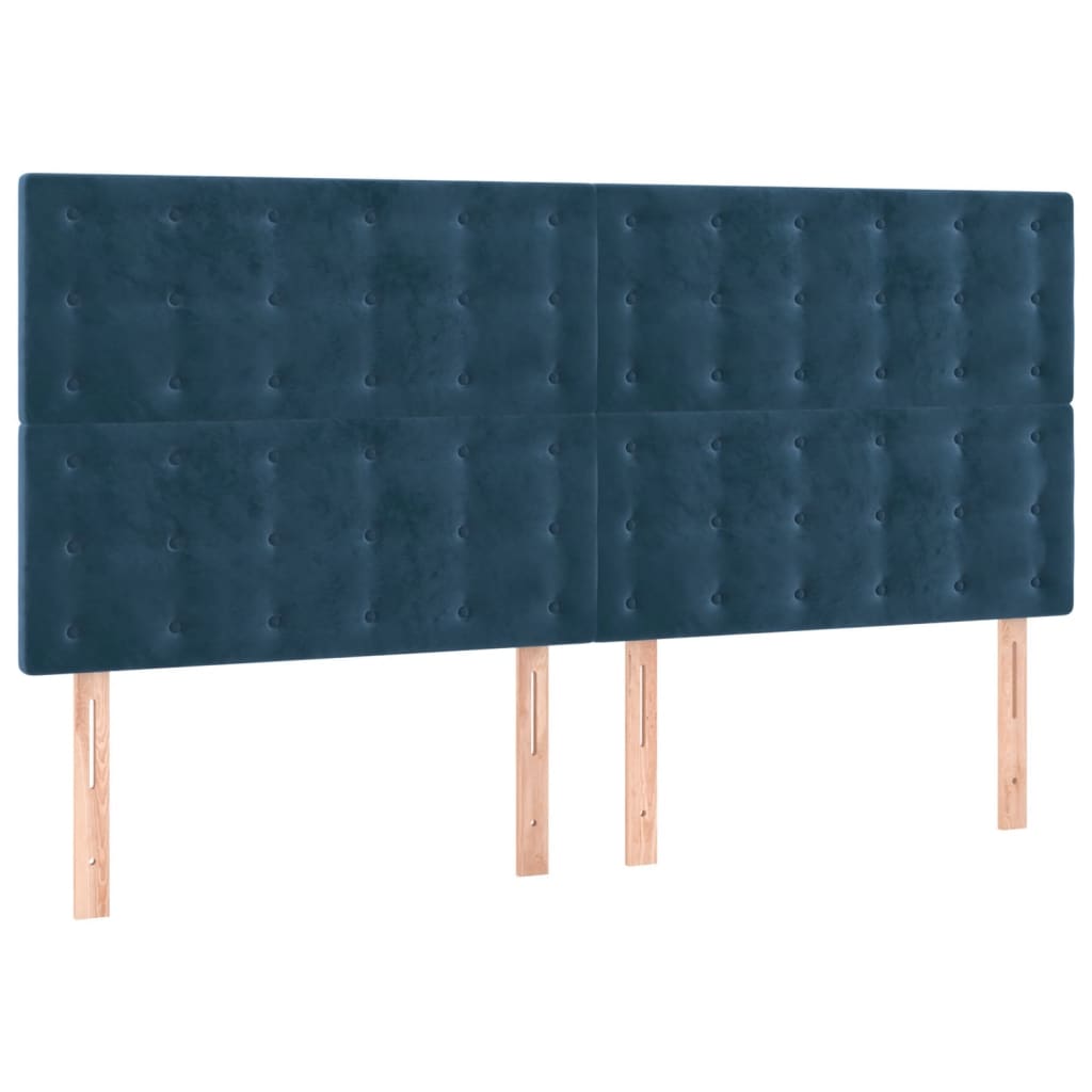 Hoofdbord LED 180x5x118/128 cm fluweel donkerblauw is nu te koop bij PeponiXL, paradijselijk wonen!