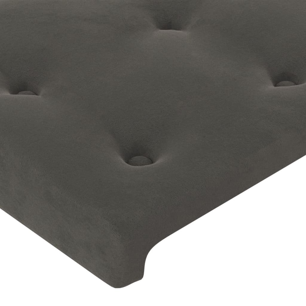 Hoofdbord LED 200x5x118/128 cm fluweel donkergrijs is nu te koop bij PeponiXL, paradijselijk wonen!