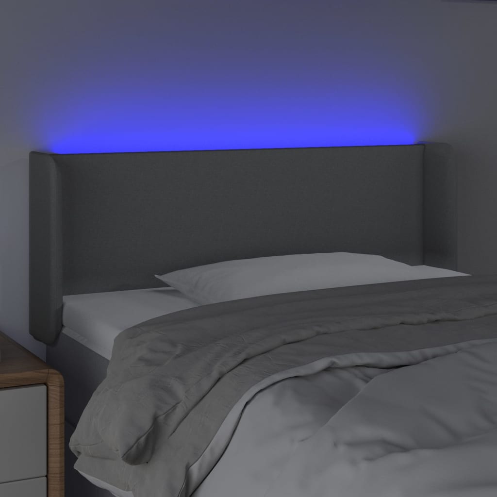 Hoofdbord LED 83x16x78/88 cm stof lichtgrijs is nu te koop bij PeponiXL, paradijselijk wonen!