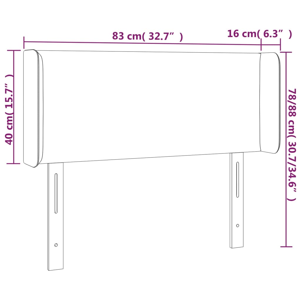 Hoofdbord LED 83x16x78/88 cm stof donkergrijs is nu te koop bij PeponiXL, paradijselijk wonen!