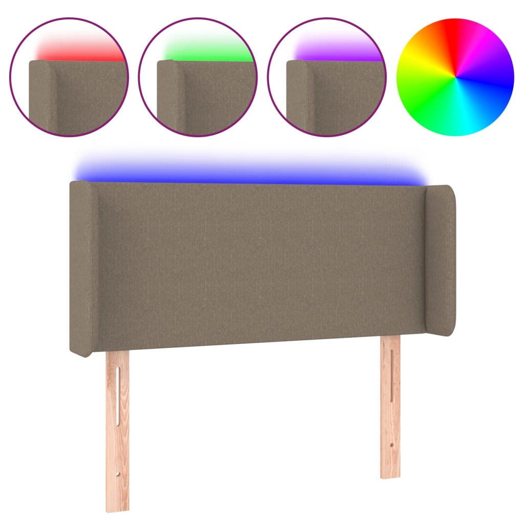 Hoofdbord LED 83x16x78/88 cm stof taupe is nu te koop bij PeponiXL, paradijselijk wonen!