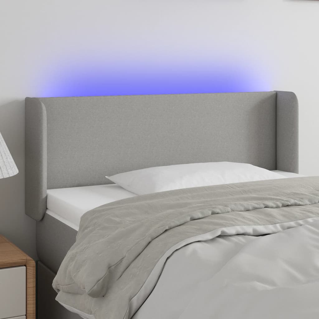 Hoofdbord LED 93x16x78/88 cm stof lichtgrijs is nu te koop bij PeponiXL, paradijselijk wonen!